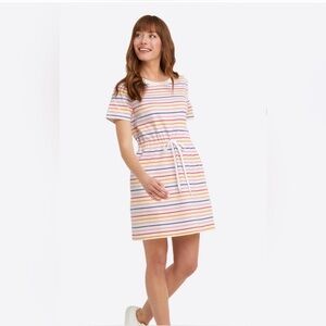 Draper James Tie Waist T Shirt Dress in Multi-Color XXL